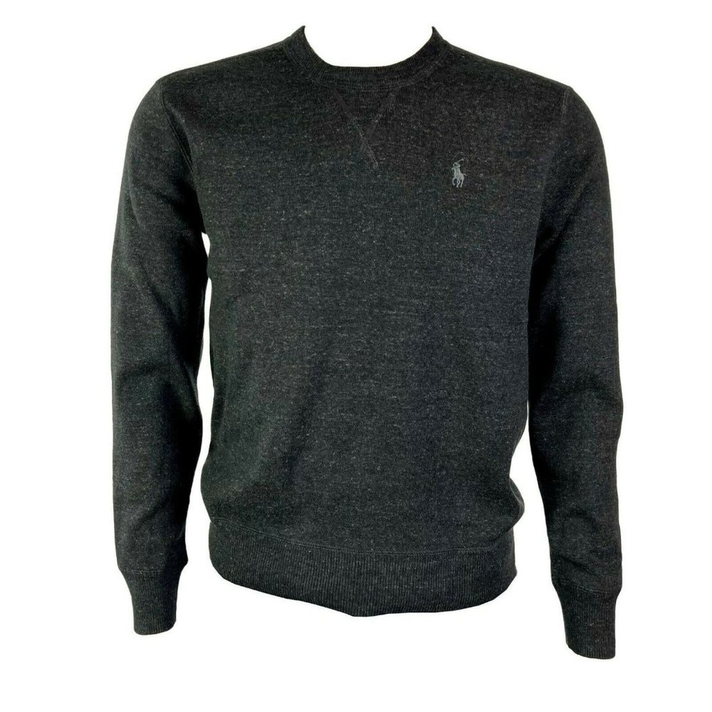 Polo Ralph Lauren Men’s Small Black Crew Fleece Pullover Sweatshirt Sweater NEW - Picture 7 of 7